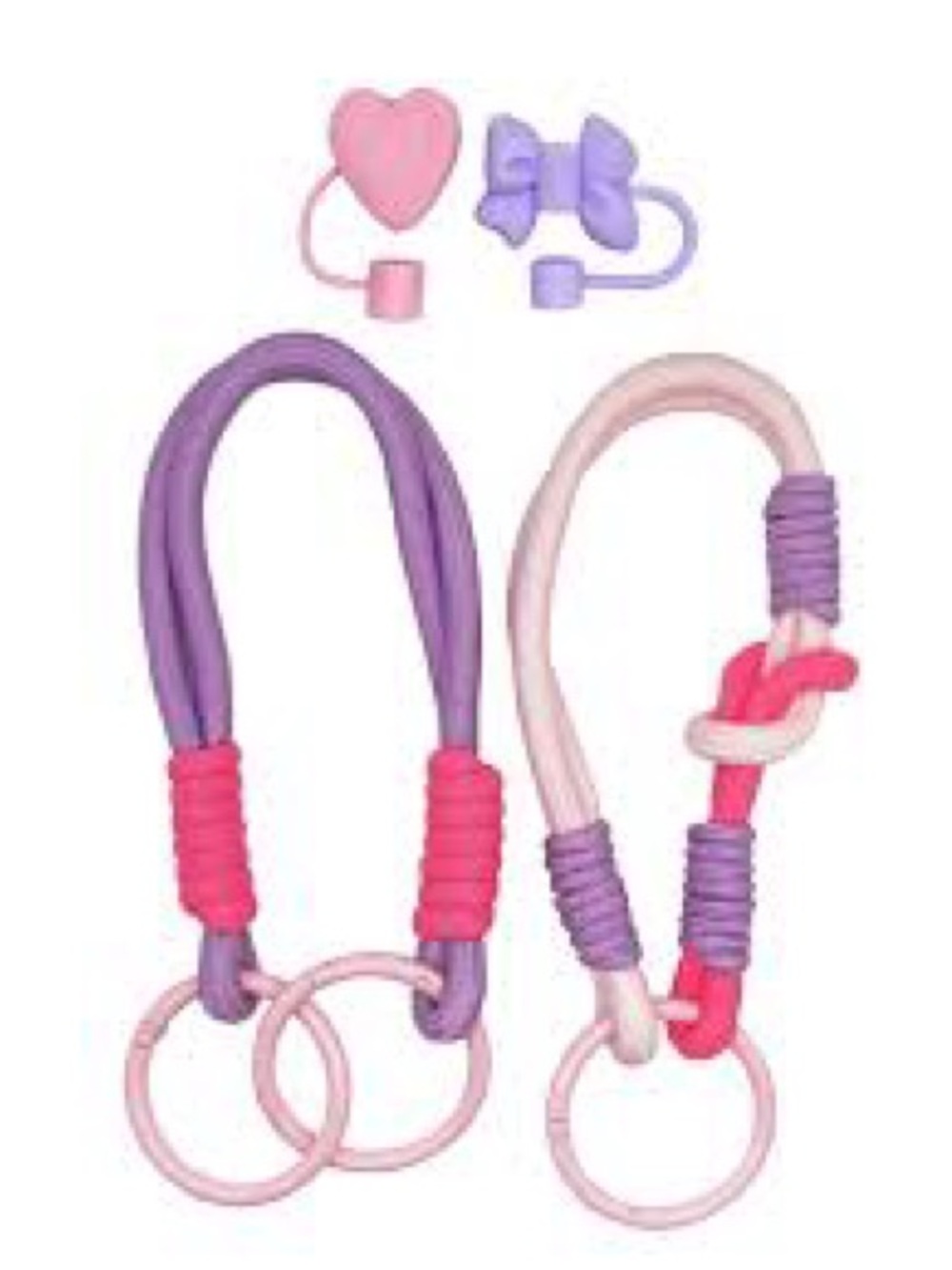 Wonder Nation Girls Cord Phone Strap and Straw Holders, One Size